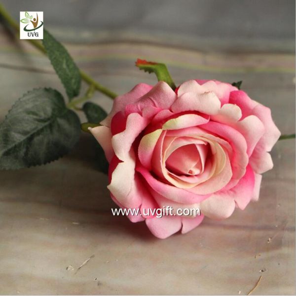 UVG FRS66 wedding accessories artificial red velvet rose flower for party table decoration