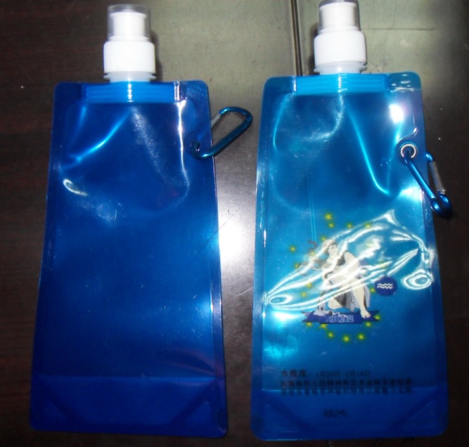 Синь 8 Oz стоит вверх мешок с Spout и крышкой, упаковывать напитка гибкий