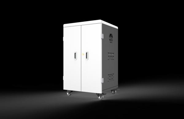 42-Port AC Charging Cabinet for Tablets with Cooling Fans