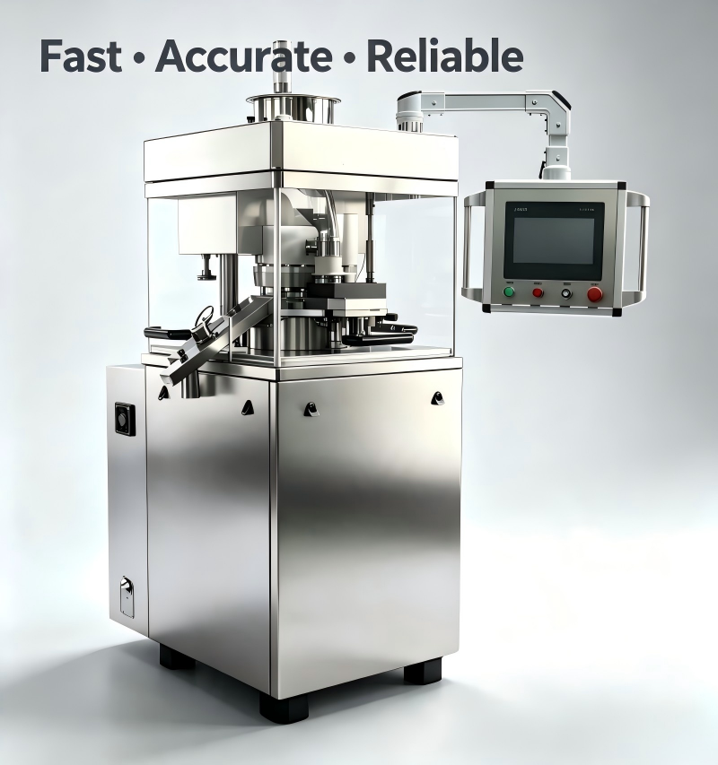 GMP Tablet Press Equipment 15 Stations 100kN Feeder Powder Rotary Press Machine