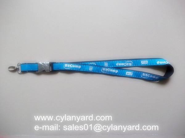 High Graded Jacquard Label Overlaid Lanyard With Metal Detachable Release Buckle