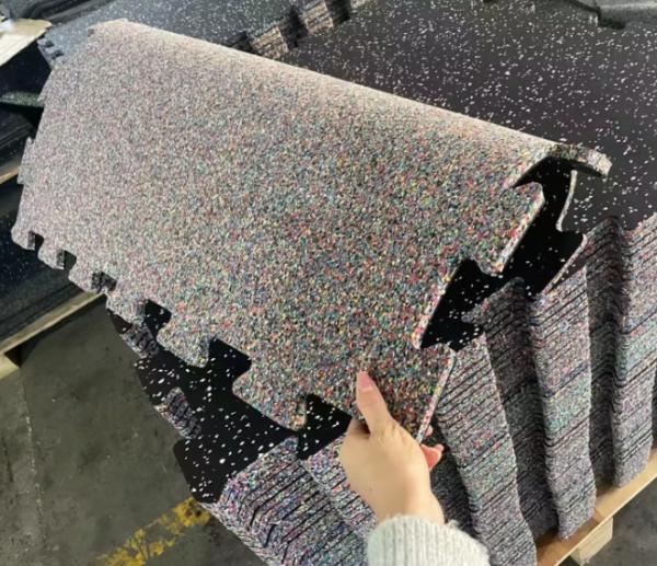 Losetas entrelazadas de goma para suelo de gimnasio de 1000x1000 mm, absorción de impactos