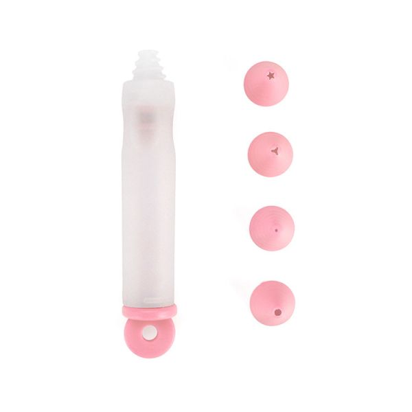 4 Pack Silicone Decorating Pen Decorating Syringe Cylinder For Chocolate Pastry Cream