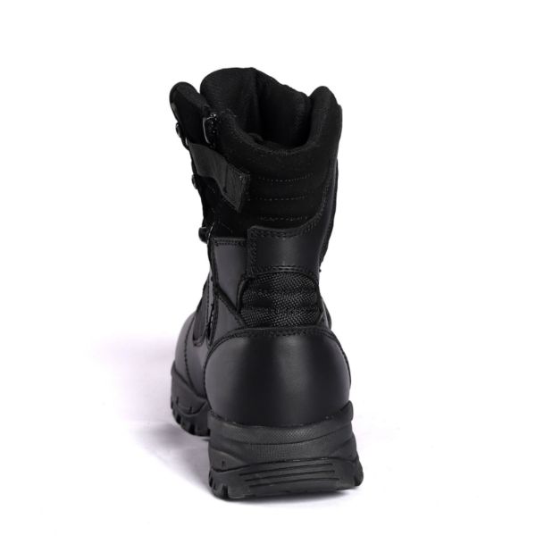 Chaussures de sécurité à orteils en acier noir résistant à la chaleur certifiées ASTM avec une semelle en caoutchouc et une semelle imperméable