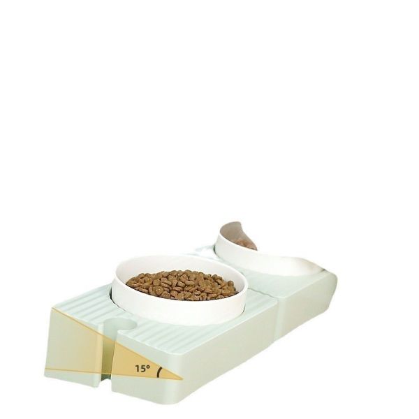 Ceramic Double Pet Feeder Bowls Prevent Knock Protect Cervical Vertebra