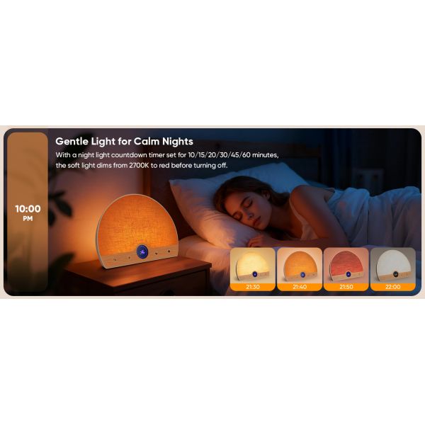 2700K 4000K 6000K Light Therapy Alarm Dimmable Wake Up Light Clocks