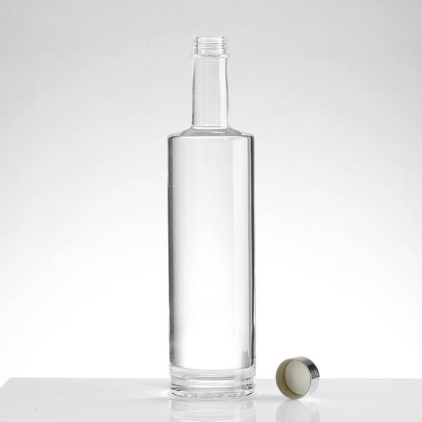 750 ml de vidro de cristal de ouro vodka decantador de vinho com material de colarinho alumínio plástico PP