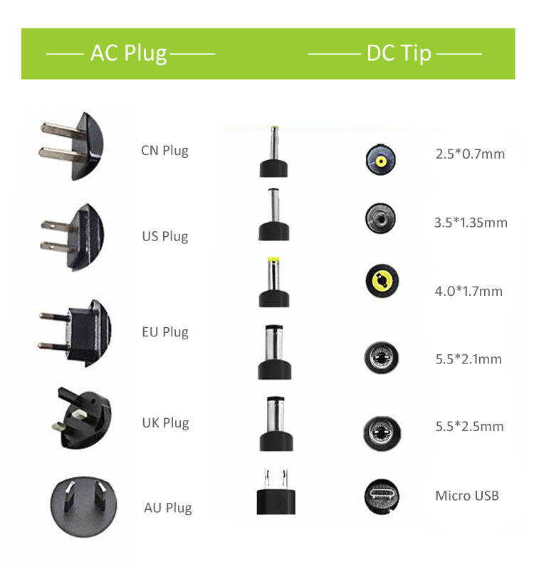 переходник электропитания переходника 12V 0.5A переключения AC 6W всеобщий