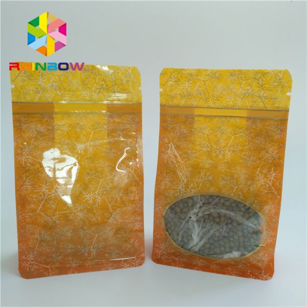 Stand Up Pouches Paper Box Packaging Food Grade With Clear Rectangular / Oval Window