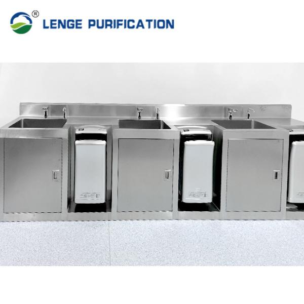 3 Sinks Circular Angle Design Stainless Steel Wash Tank In Clean Room