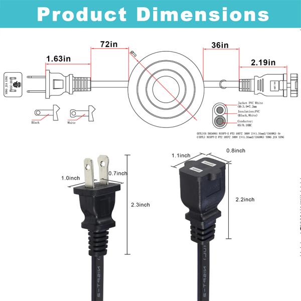 NEMA 1-15P Extension Cord with Foot Pedal Switch for Lamps