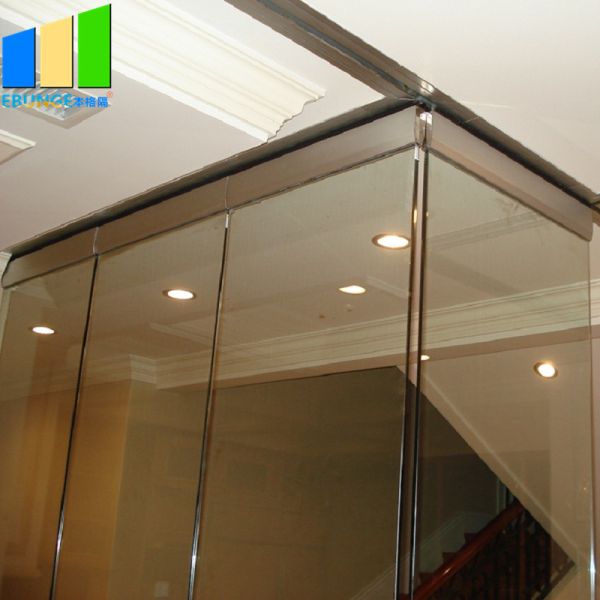 Стекла стен раздела офиса раздвижная дверь стеклянной двери передвижного складывая внешняя Фрамелесс стеклянная