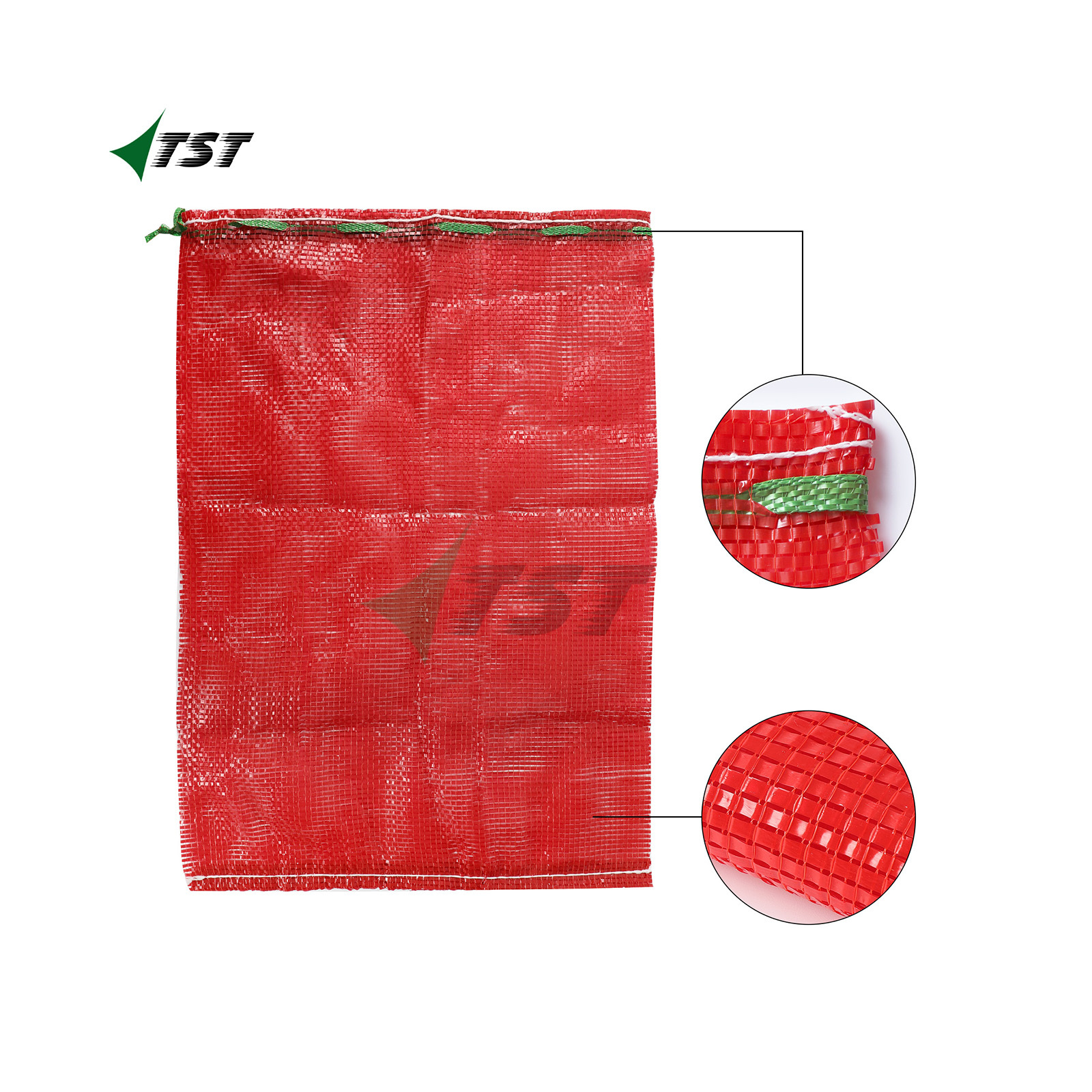 Red Color 15kg 25kg 50x80 PP Mesh Sack For Agriculture Packaging