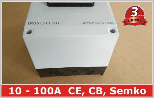 100A Changeover Selector Switch Waterproof Ip65 , 3 Position Rotary Switch