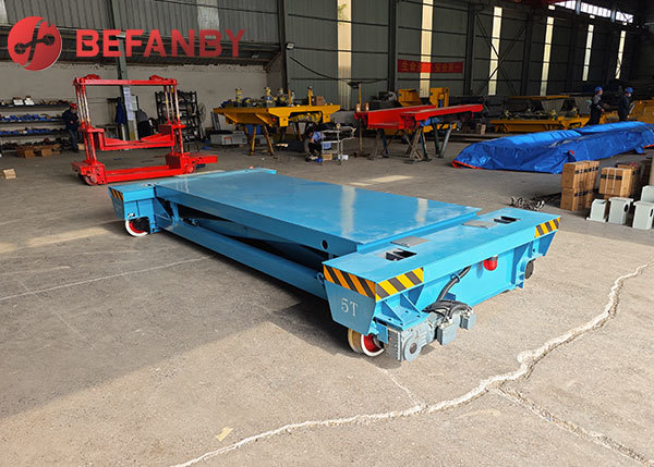 Stable Structure Handling Machine Parts Hydraulic Lift 5T Transfer Cart