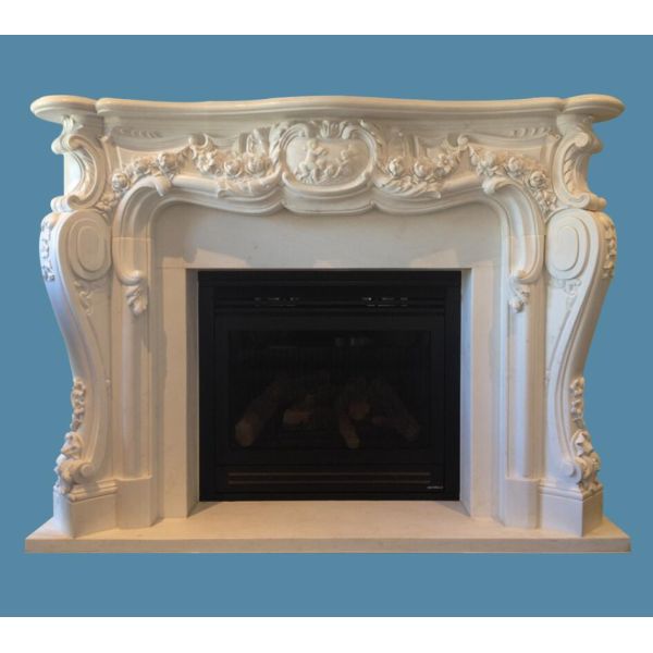 1.jpg China marble Natural stone Custom Indoor Decor Marble Fire Surrounds For Gas Fires / Wood Burners