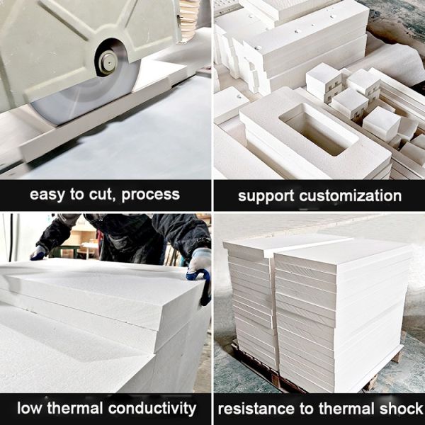 China Polycrystalline Mullite Fiber Boards 1600C 1800C Mullite Ceramic Fiber Board Refractory Furnace Lining Insulation Plate