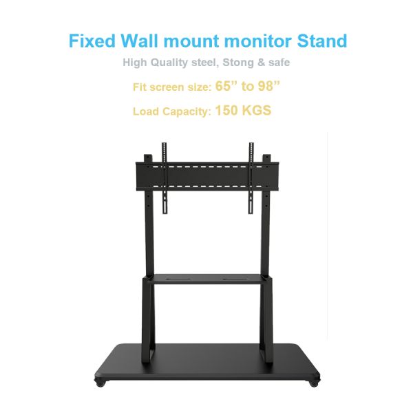 Adjustable Shelf Trolley Floor Stand with Lockable Wheels interactive whiteboard stand
