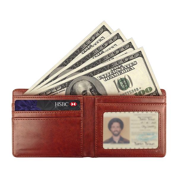 Personalized Blank Sublimation Leather Open-Top Compact Wallet With Multiple Card Slots For Men