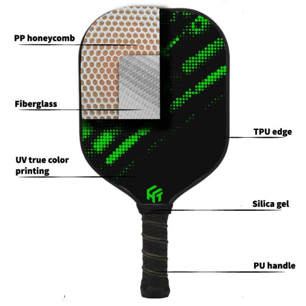 Upgrade to a Fiberglass Pickleball Paddle Set for Unmatched Performance 40*19.8*1.4cm