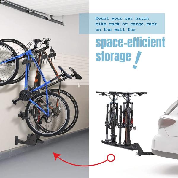 Hitch Wall Mount 2 Inch Garage Bike Storage Trailer Rack for Snowboards and Bicycles