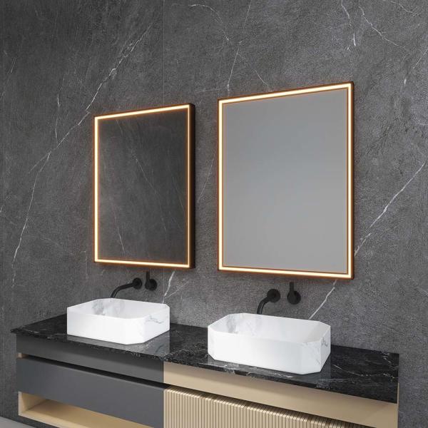 Luz de espejo de baño LED de tamaño personalizado con control táctil de sensor de brillo regulable y función antivaho para hoteles y proyectos de renovación del hogar