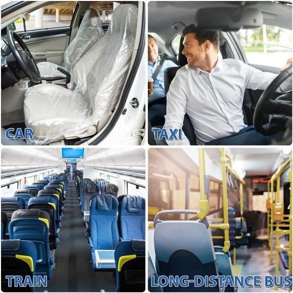 Disposable Seat Covers, Car Disposable Universal Pla Seat Covers for Airplane Seats, Salon Chairs, Restaurant Seat