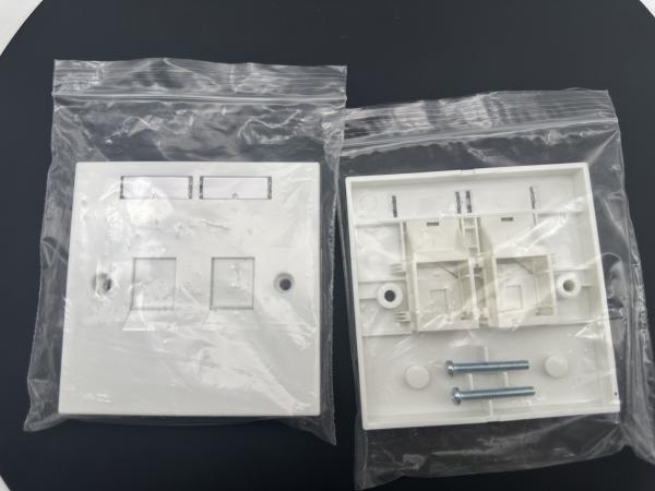 ANSHI British Style Flat 1 Port 2 Port Network Cable Faceplate RJ45 Frame 86*86MM