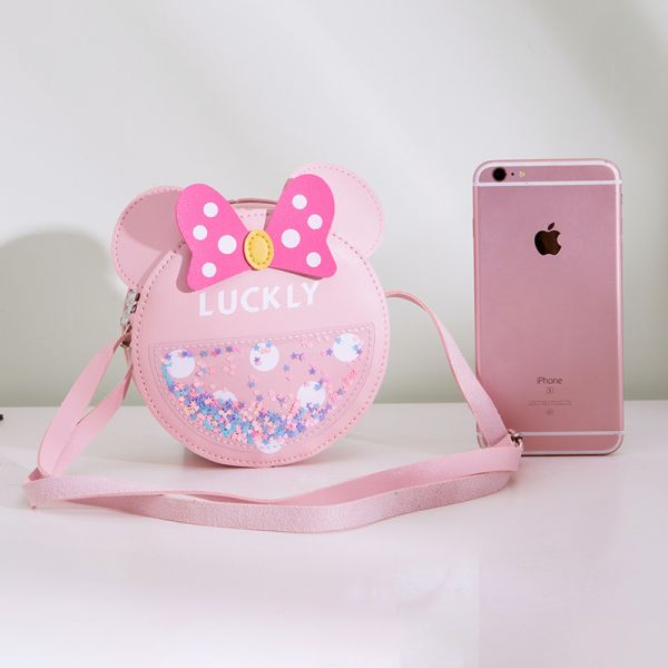 Round Cute Candy Pattern Fashionable Baby Shoulder Bag with Arcuate Shoulder Strap