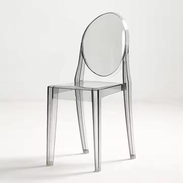 Clear Acrylic Chiavari Chair Armless Round Back PP Plastic
