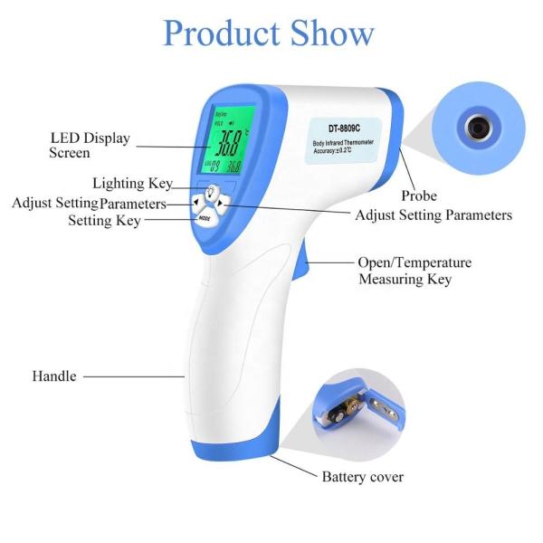 Instant Read Infrared Forehead Thermometer Fever Indicator Three Colour