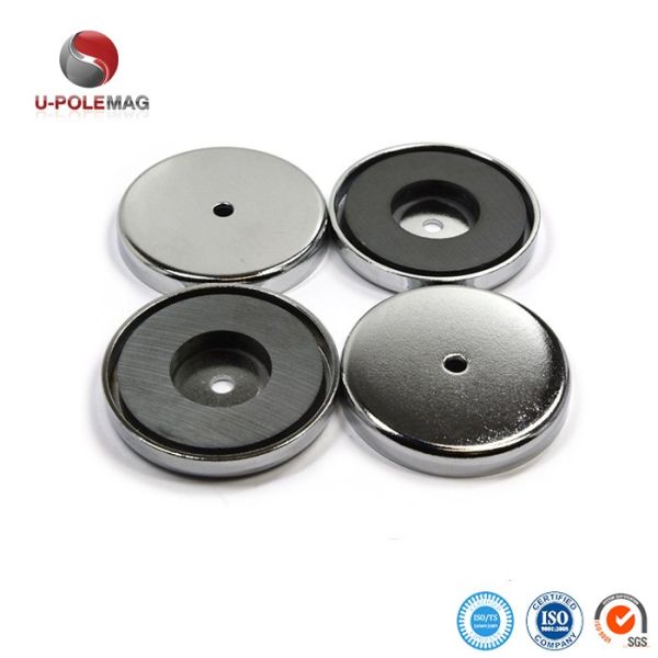ISO/TS16949 2002 Certified D80mm Ferrite Cup Magnet Holder With Countersunk Hole D6mm
