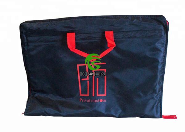Black / Red Zippered Garment Bags With Handles Custom Size Dust Resistant