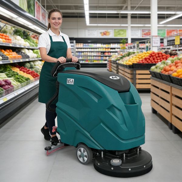 Walk Behind Industrial Floor Scrubber Dryer Battery Powered Hard Floor Cleaning Machine for Factory Warehouse Mall