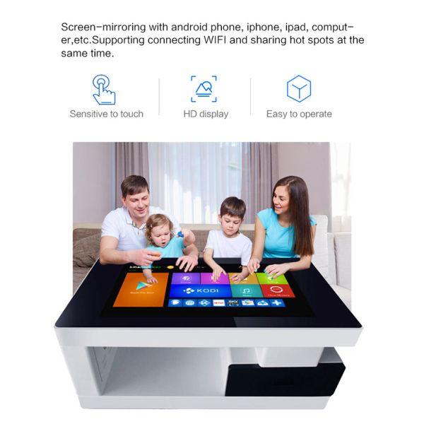 Custom Size 43 Inch Lcd Screen Table Advertising Player Multi Interactive 4K Waterproof Android Touch Screen Smart Coffee Table