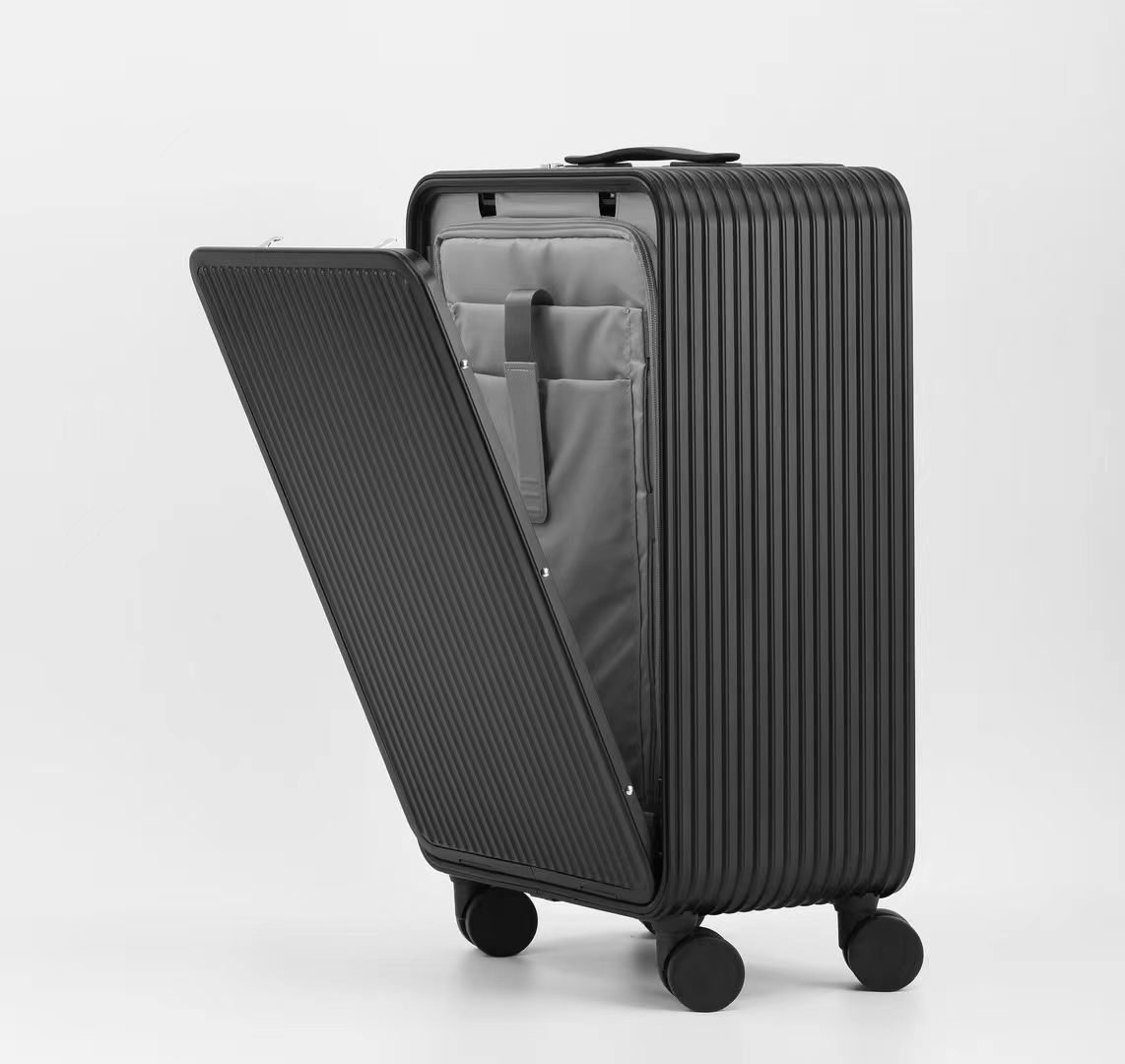Unique Features Aluminum Luxury  Luggage Front Open Carts Large Carry-ons Cabin Trolley Suitcase Luggage
