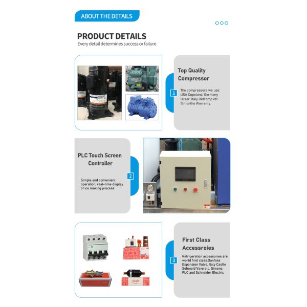 high Accuracy Flake Ice Making Machine Solar System For Fish Keeping Danfoss Compressor