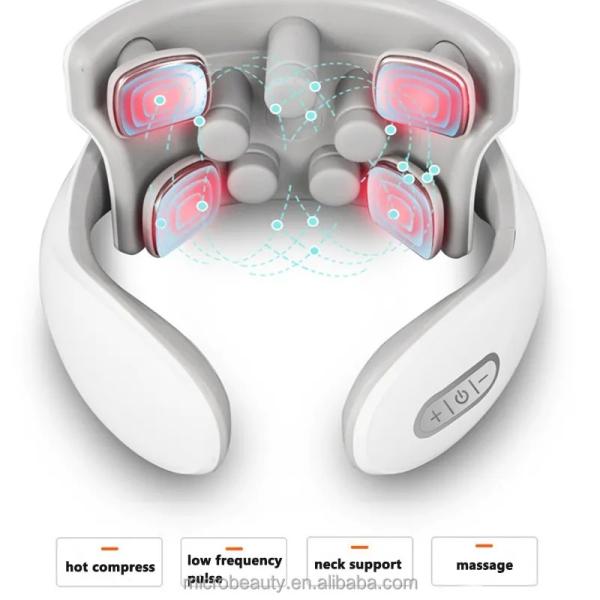 EMS Microcurrent Pulse Smart Electric Neck Massager Heating Therapy Muscle Stimulator