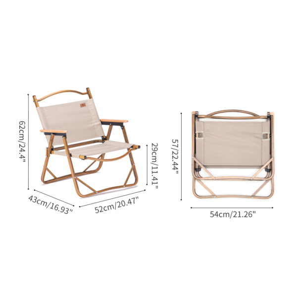 Metal Type Aluminum Wood Grain Portable Folding Camping Chair for Outdoor Furniture