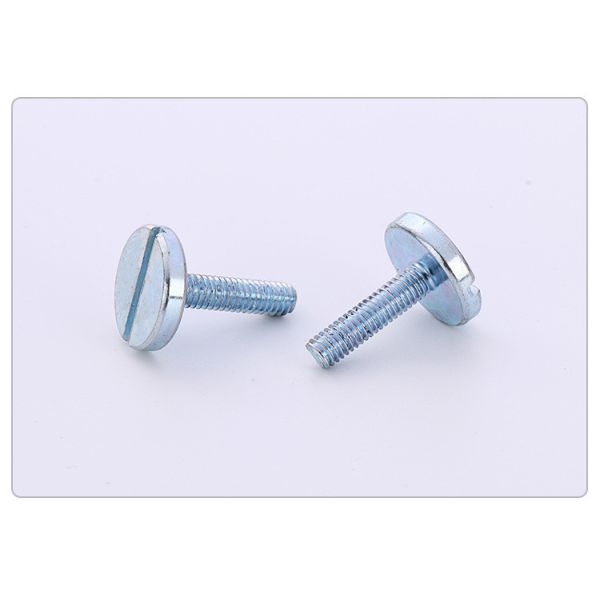 White Zinc Plated Steel Slotted Drive Thumb Screws GB833 Big Filliser Head Slotted Drive Screws