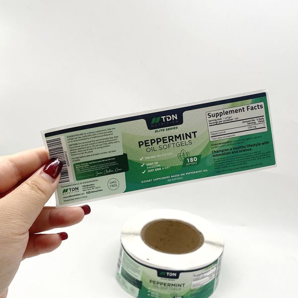 Waterproof Custom Vinyl Label Self Adhesive Healthy Food Sticker CMYK / PMS Color