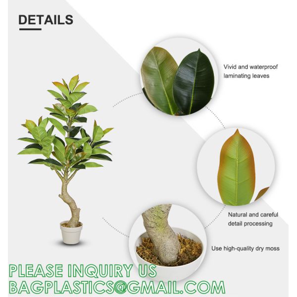 1.3m Potted Oak Tree Bonsai Faux House Plants For Home Decor Artificial Rubber Ficus Greenery Home Sets