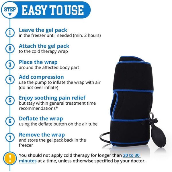 Therapy Surgery Inflatable Air Pump Compression Ice Pack Injuries Pain Relief