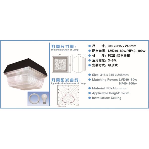 LVD Grille lamps| Low-frequency induction lamp |Office Grille lights