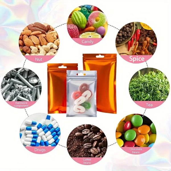 Recyclable Eco Friendly Small Mini Ziplock Plastic Color Mylar Zip Lock Stand up Pouch Aluminum Foil Bags