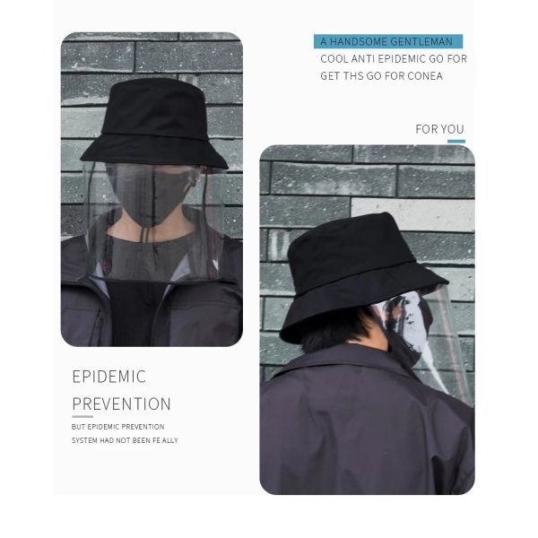 Black Virus Protection Cap Adult Multifunctional Protective Face Cap