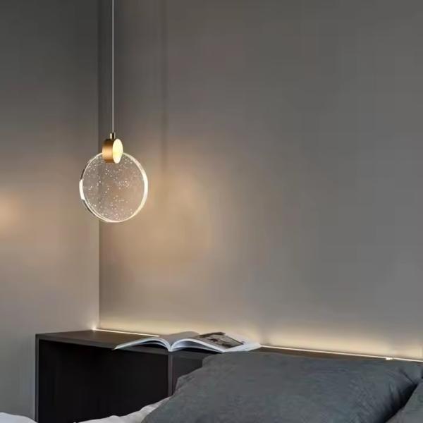 Chambre de séjour en cristal ronde contemporaine maison décorative Led Pendant Light Pour l'hôtel Escalier de salon