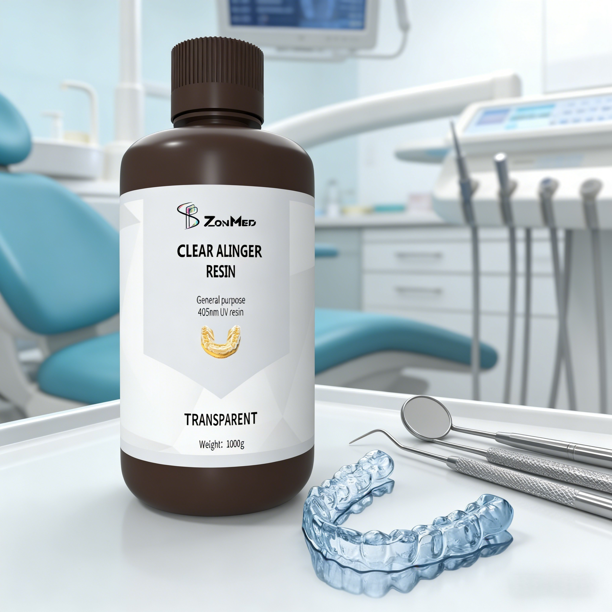 Dry Place Storagecondition Clear Aligner Resin Designed for LCD DLP 3D Printers Delivering Accurate and Clear Orthodontic Aligners