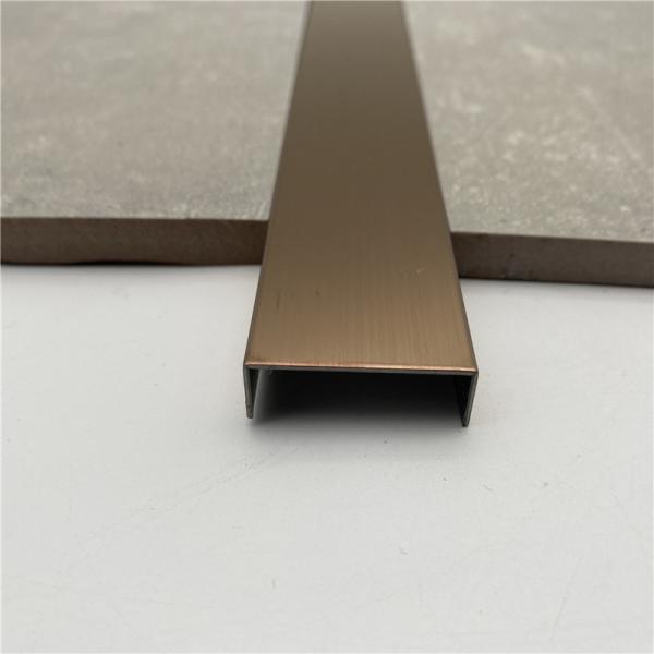 Furniture Mirror Trim Stainless Steel U Shape Profile Metal Tile Edge Trim