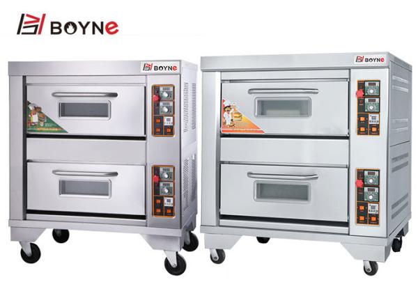 Commercial Mechanical Stainless Steel Bakery Gas Oven With Two Deck Two Trays Capacity